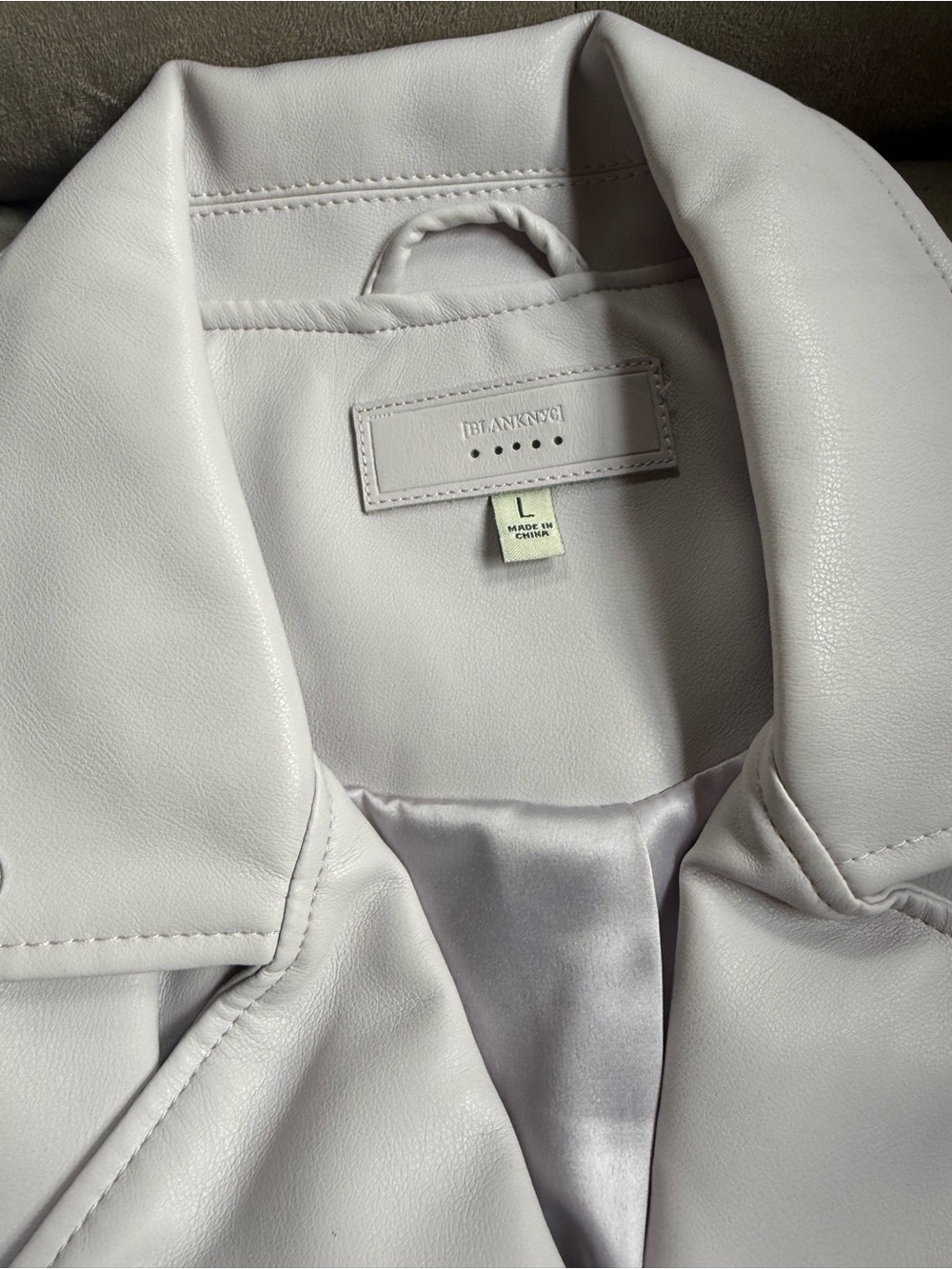 Blank NYC Light Grey Faux Leather Moto Jacket - Picture 3 of 3